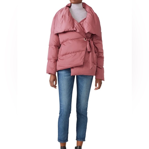 Pink Wrap Puffer Jacket by Avec Les Filles - Picture 3 of 11